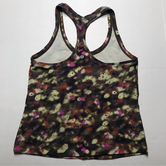 Lululemon Cool Racerback Short Tank Top *Nulu Soft Focus Splatter Green Multi 6 - Picture 4 of 6